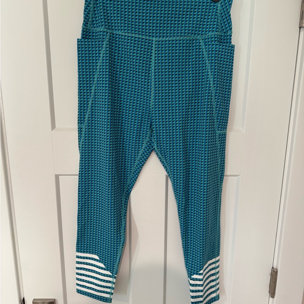 Addison Bay Blue Geometric Pattison Leggings